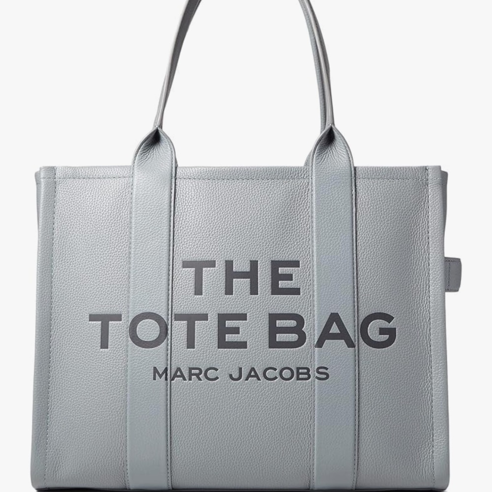 Wolf grey Marc Jacobs medium leather tote bag